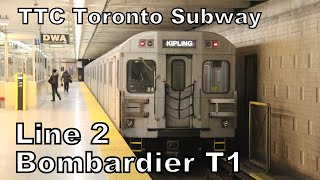TTC Toronto Subway: Bombardier T1 action on Line 2
