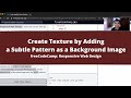 Create Texture by Adding a Subtle Pattern as a Background Image (Applied Visual Design) freeCodeCamp
