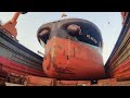 Running under a massive ship ,drydock