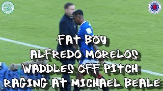 Fat Boy Alfredo Morelos Waddles Off Pitch, Raging at Michael Beale - Celtic 2 - Rangers 1 - 26.02.23