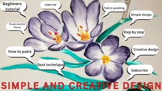 Acrylic painting easy on clothes |step by step for Beginner's |easy flower painting on fabric