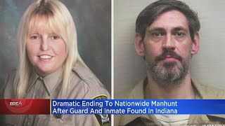 Dramatic ending to nationwide manhunt after guard and inmate are found in Indiana