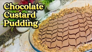 Chocolate custard biscuit pudding- Easy dessert