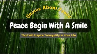Peace Begin With A Smile | Quotes About Peace That Will Inspire Tranquility in Your Life