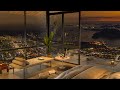 Soothing Jazz Piano with Cozy Bedroom View of the Beach Sunset - Calming Jazz Melodies for Sleep