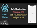 React Native #22: Tab Navigation (Tab + Appearance + Badge + Stack)