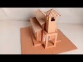 how to make simple mini church using cardboard with measurements