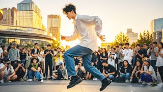 Street Dance年轻小伙身穿中式长衫，在广场上用霹雳舞演绎中国戏曲，跳的实在太好了