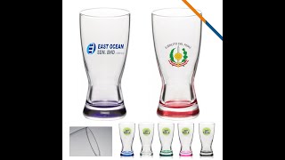 AU GW3U Libbey Ward Hourglass Pilsner Glasses