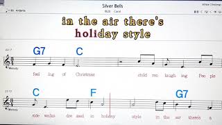 Silver bells/Carol,캐롤💋,악보,노래방,반주,가라오케 ,,코드,가사.MR💖sheet music ,Karaoke,code,lyrics,MR🌹