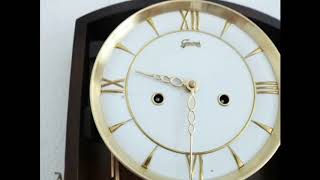 Sold! JUNGHANS GEWES Wall Clock TOP! HIGH GLOSS Mid Century 3 Bar Chime Germany 1950's