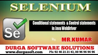 Selenium - Conditional and Control statements in java WebDriver