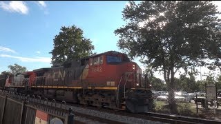 CN 2642 D9-40CW with P3 Leads CSX Train K444 Northbound at Mill St in Marietta, GA