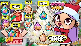 HURRY! FREE CHRISTMAS TREE \u0026 ORNAMENTS IN AVATAR WORLD 🤍🎄