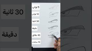 كيفية رسم عين غوكو | 5 ثواني - 10 ثواني - 30 ثانية - دقيقة - 10 و 10 ساعات