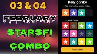 Starsfi daily combo today 03 \u0026 04 February | Starsfi combo | Starsfi Today Combo | #starsfi #combo |