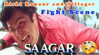Rishi Kapoor and Villager Fight Scene | Saagar Movie