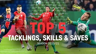 Neuer incredible & Coman dribbles against 5 opponents - Top 5 Saves, Skills & Tacklings