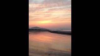 瀬戸内海の夕焼け 波音 鳥の声