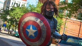 Captain America vs The Winter Soldier - Highway Fight Scene - Captain America: T