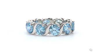 Ring platinum 5.08 carat (blue color fancy diamond)