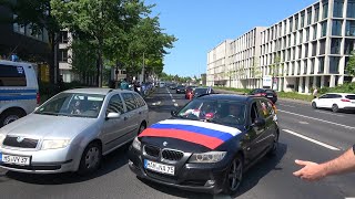 Pro-Russian car parade - near-accident at the police headquarters in Cologne on May 8th, 2022