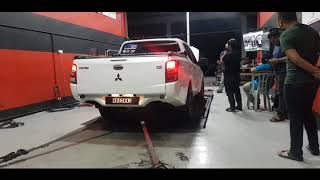 Mad Tuned Mitsubishi Triton Dyno Backfire😎