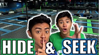 HIDE AND SEEK IN WORLD'S LARGEST TRAMPOLINE PARK!!
