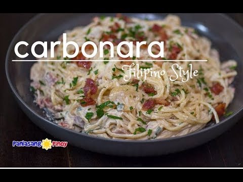 Filipino Style Creamy Bacon and Mushroom Carbonara Filipino Style Creamy Bacon and Mushroom Carbonara