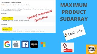 Maximum Product Subarray | Leetcode 152 (Algorithm Explained in detail)