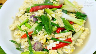 วิธีทำคั่วไข่ เมนูอีสานแซ่บๆ Thai Scrambled Eggs