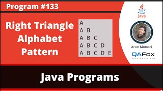 Java program to print the Right Triangle Alphabet Pattern