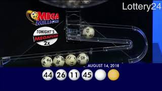 2018 08 14 Mega Millions Numbers and draw results