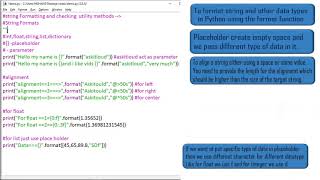 23 Basic Python Lecture 21 String Part 3 String Formatting Checking Utility Methods