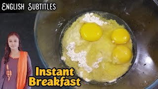 1 கப் கோதுமை மாவுடன் 3 முட்டை இருந்தா 5 நிமிஷத்தில‌ Instant Breakfast ரெடி