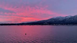 【佐渡】ムーディな加茂湖の夕焼け