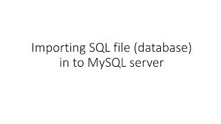 Importing Database in MySQL using source command