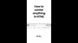 How to center anything in HTML