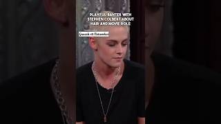 Playful Banter With Stephen Colbert About Hair and Movie Role #trending #kristenstewart #shorts