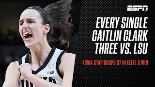 All 9 of Caitlin Clark's three-pointers in Iowa's massive Elite 8 win over LSU | #marchmadness #Iowa