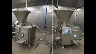 897-91: Vemag vacuum filling machine with lifter for 200 liter meat bins