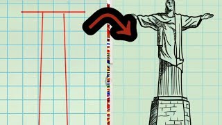 christ the redeemer steps || how to draw christ the redeemer wonder of the world