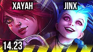 XAYAH \u0026 Rakan vs JINX \u0026 Thresh (ADC) | KR Master | 14.23