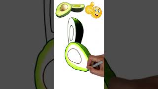 How to Draw Avocado Drawing Easy Tutorial #shorts #youtubeshorts