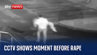 Cardiff: CCTV shows man carrying vulnerable young woman home before raping her