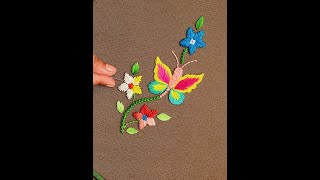 Basic Hand Embroidery Butterfly Tutorial !!! Embroidery,Hand EmbroideryTutorial,Sewing Hacks -196