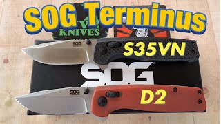 SOG Terminus XR knives in D2 \u0026 S35VN/includes disassembly/ Lightweight and affordable !!