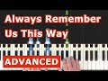 Lady Gaga - Always Remember Us This Way - Piano Tutorial Easy - (A Star is Born) Sheet Music