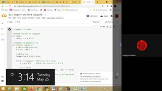 Simpsons 1/3 rule with python coding