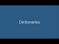 14 Python dictionaries